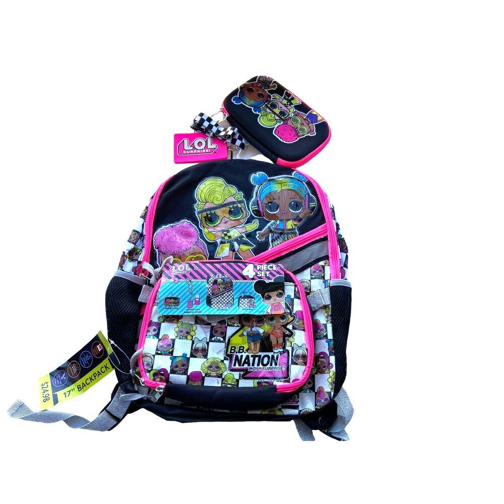 Lol Surprise‎ 4 pc Backpack & Lunch Bag Set OS *NWT